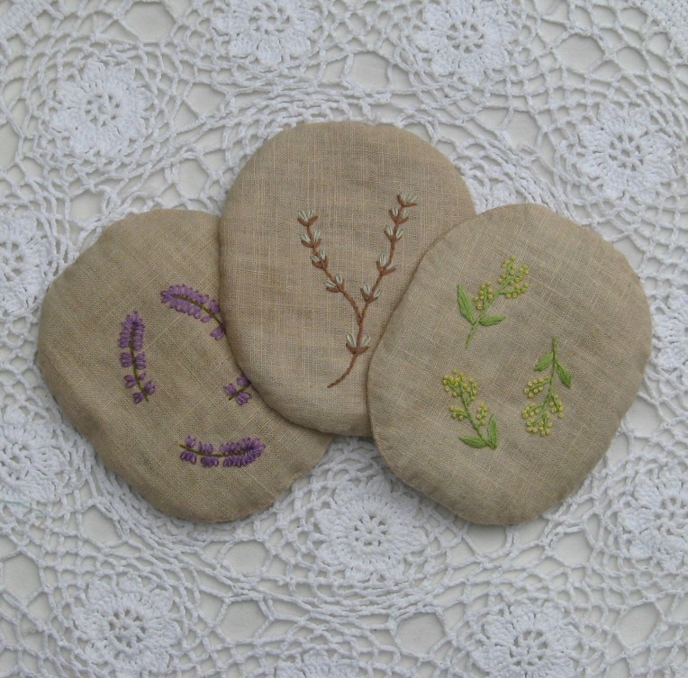 selection of botanical embroideries