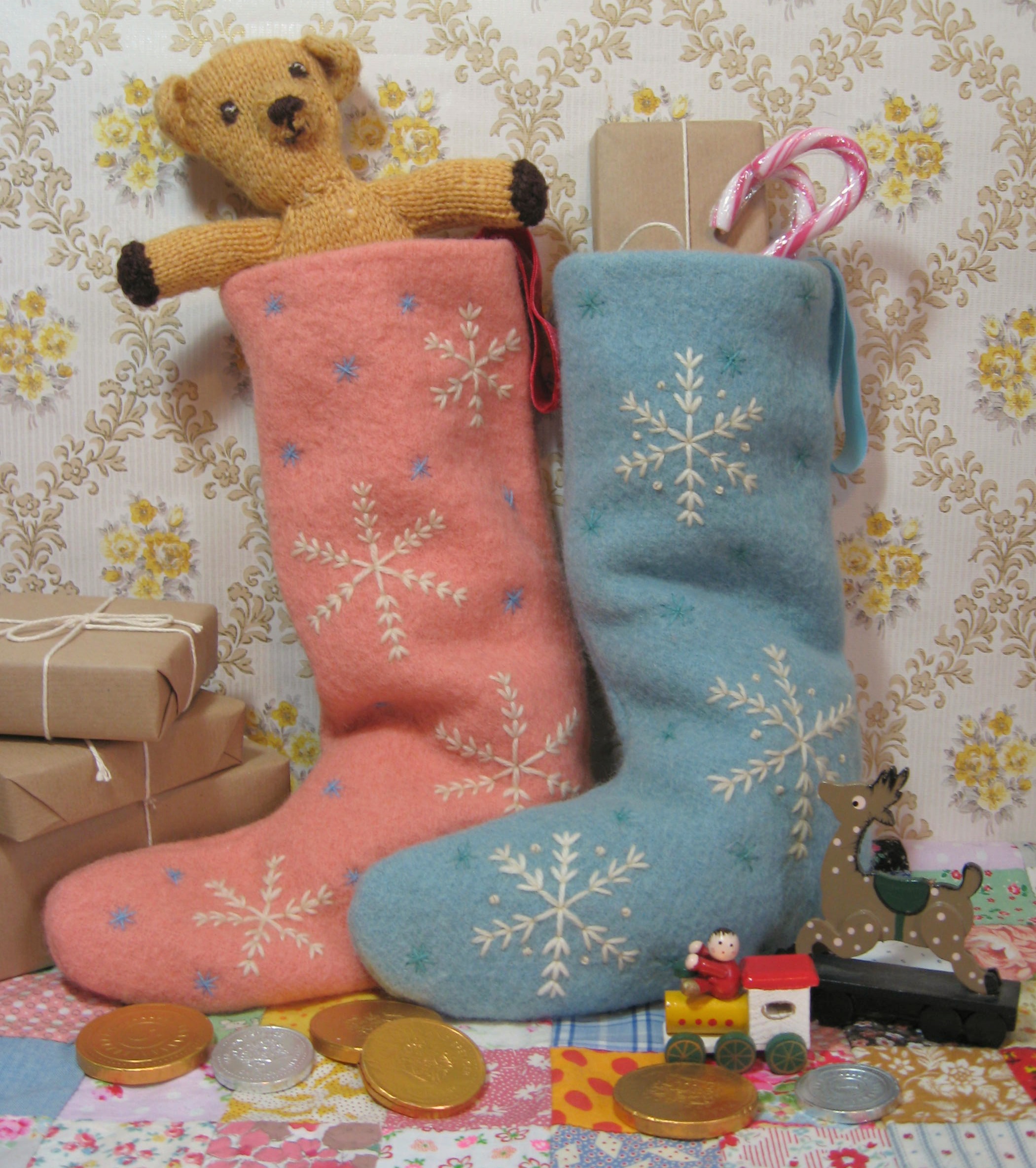 pure wool fabric Christmas stockings