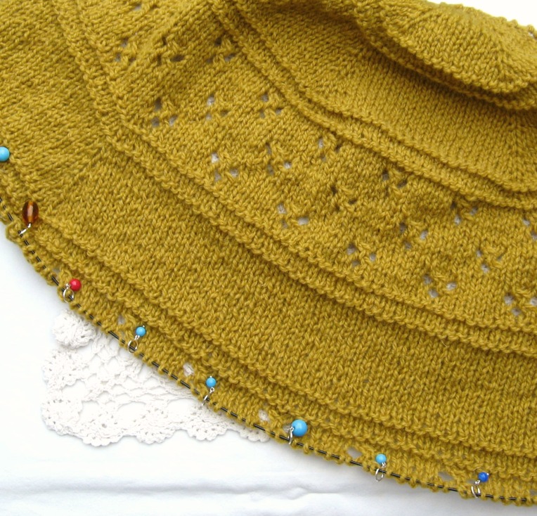 Open sky shawl in Jamieson and smith wool